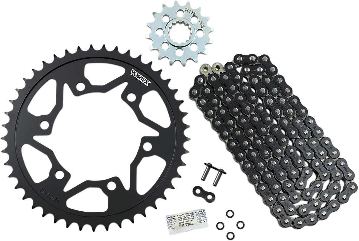 VORTEX Chain and Sprocket Kit - WSS - Black - Yamaha FJ/FZ/MT-09/XSR900 CK6453