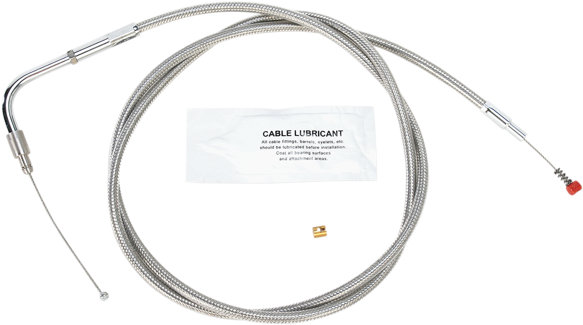 BARNETT Stainless Steel Idle Cable - +8" - '02-'07 Touring 102-30-40016-8