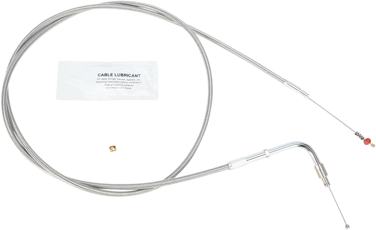 BARNETT Stainless Steel Idle Cable - +10" - '02-'07 Touring 102-30-40016-10