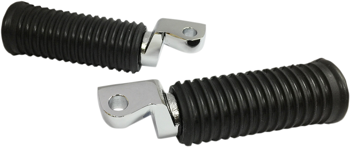 DRAG SPECIALTIES Rubber Foot Pegs - Driver - Chrome - XL/XG/FL/FX P17-0338