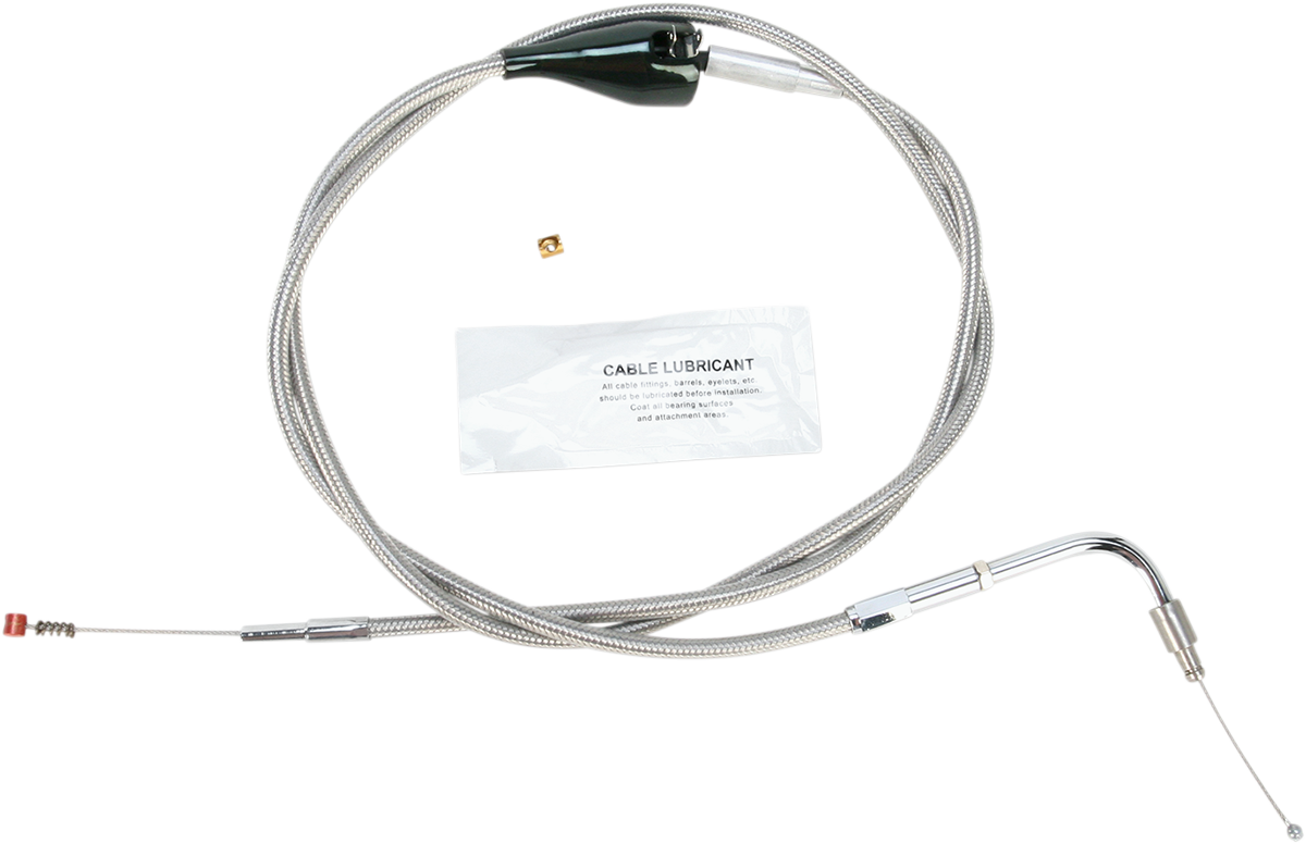 BARNETT Stainless Steel Idle Cable - +10" - '02-'06 FLH 102-30-41002-10