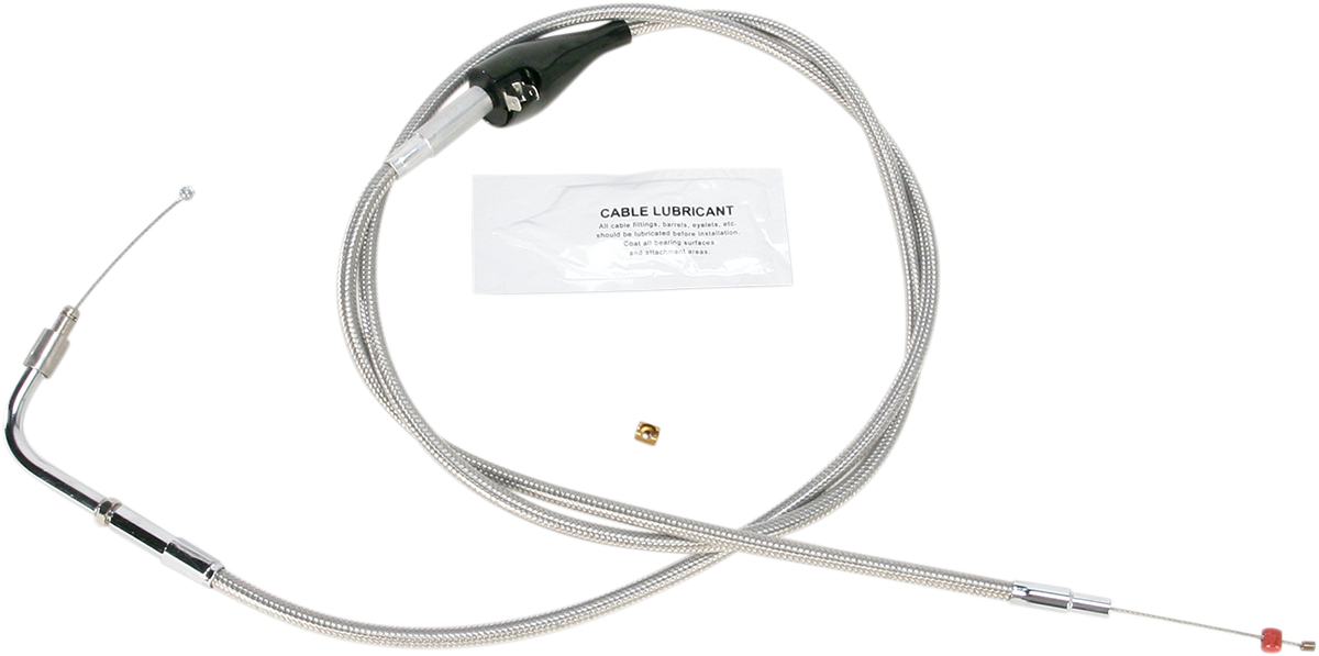 BARNETT Stainless Steel Idle Cable - +10" - '96-'01 Touring 102-30-41004-10