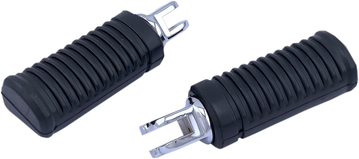 DRAG SPECIALTIES FML Foot Pegs - Driver - Chrome/Black - FL/FX/ELW P17-0342