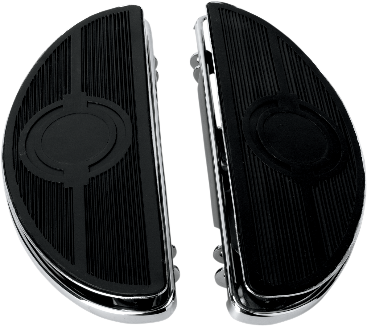 DRAG SPECIALTIES Half-Moon Floorboard - w/ Vibration Inserts - Chrome - FL 17-0418N