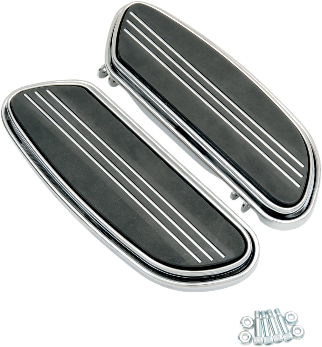 DRAG SPECIALTIES Sweeper Floorboards - Driver - Chrome - FL P17-0431