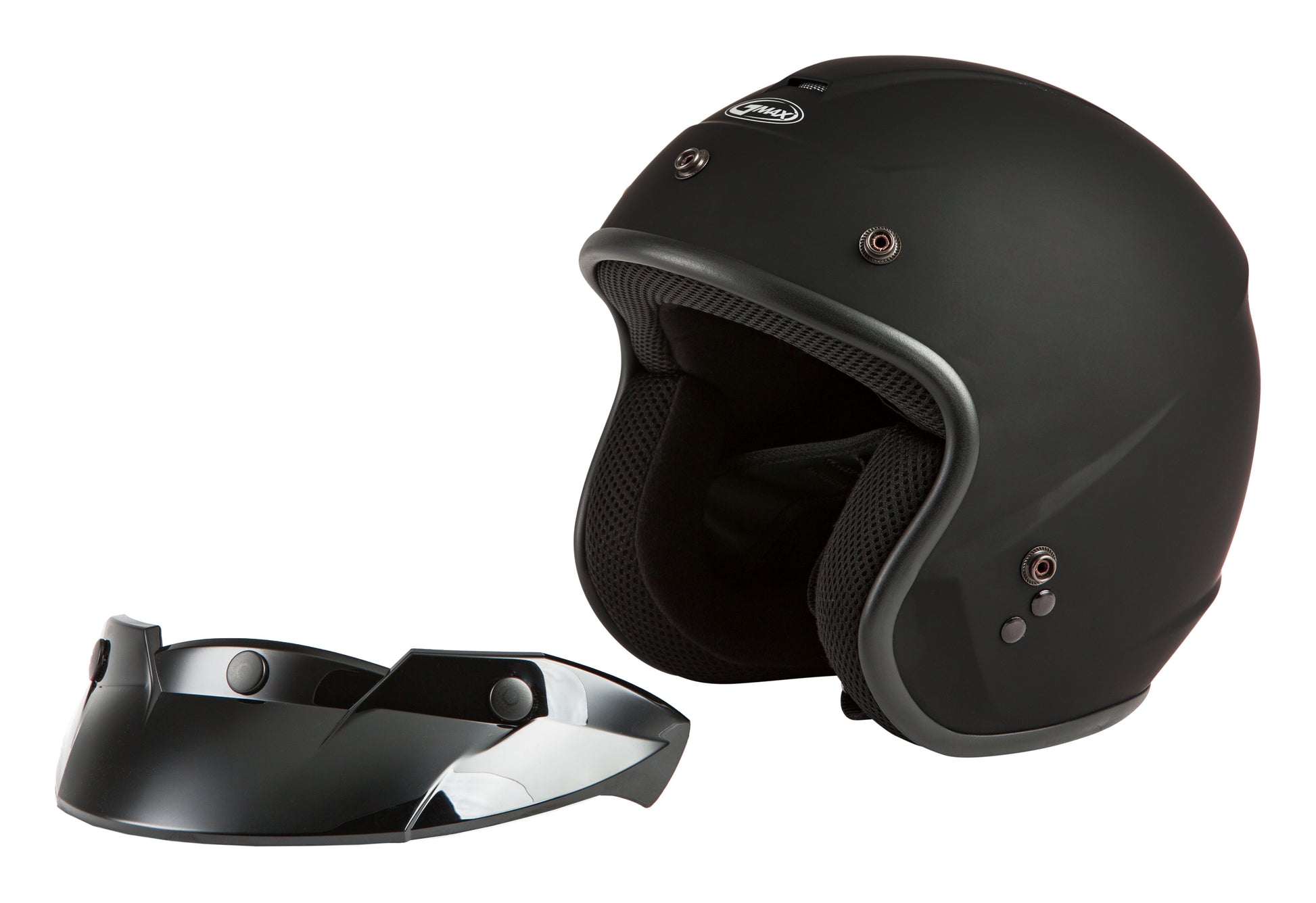 Of 2 Open Face Helmet Matte Black 2x