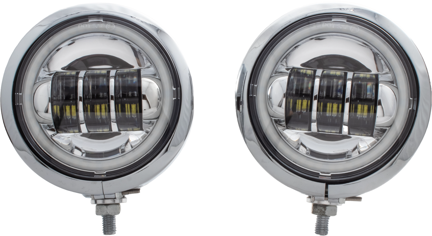 4.5" Led Assem Chr Shell Halo Chrome