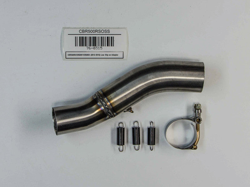 Hindle Exhaust for Honda CBR500R/F/X (13+) Slipon Adapter with Evolution Polished SS Muffler