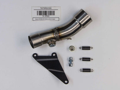 Hindle Exhaust for Truimph 675 / 675R (13+) Slipon Adapter Slipon Adapter w/hanger with Evolution Carbon Fiber Muffler w/Carbon Tip