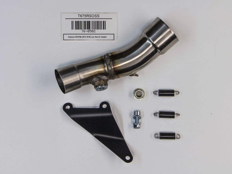 Hindle Truimph 675 / 675R (13+) Slipon Adapter Slipon Adapter w/hanger with Evolution Polished SS Muffler