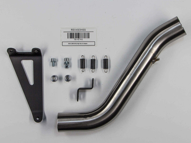 Hindle Exhaust for Aprilia RSV4 (09-20) Slipon Adapter High with Hanger with Evolution Titanium Muffler with Carbon Tip