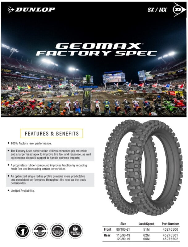 Dunlop Geomax Factory Spec Front Tire - 80/100-21 M/C 51M TT