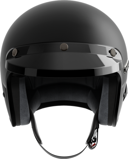 Surge Open Face Helmet W/Mesh Matte Black/Glossy Black Lg