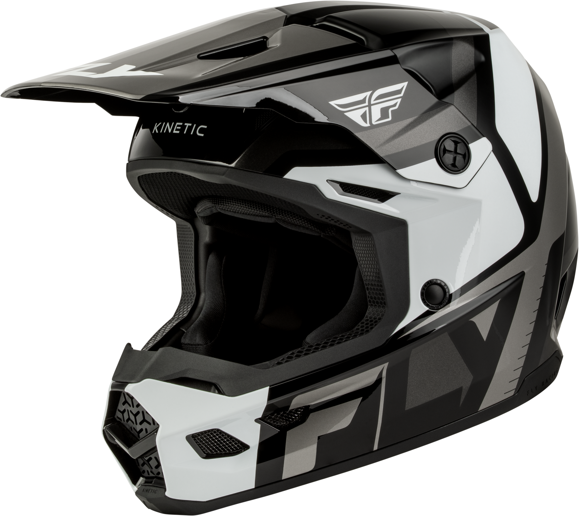Youth Kinetic Scrap Helmet Black/White/Grey Yl