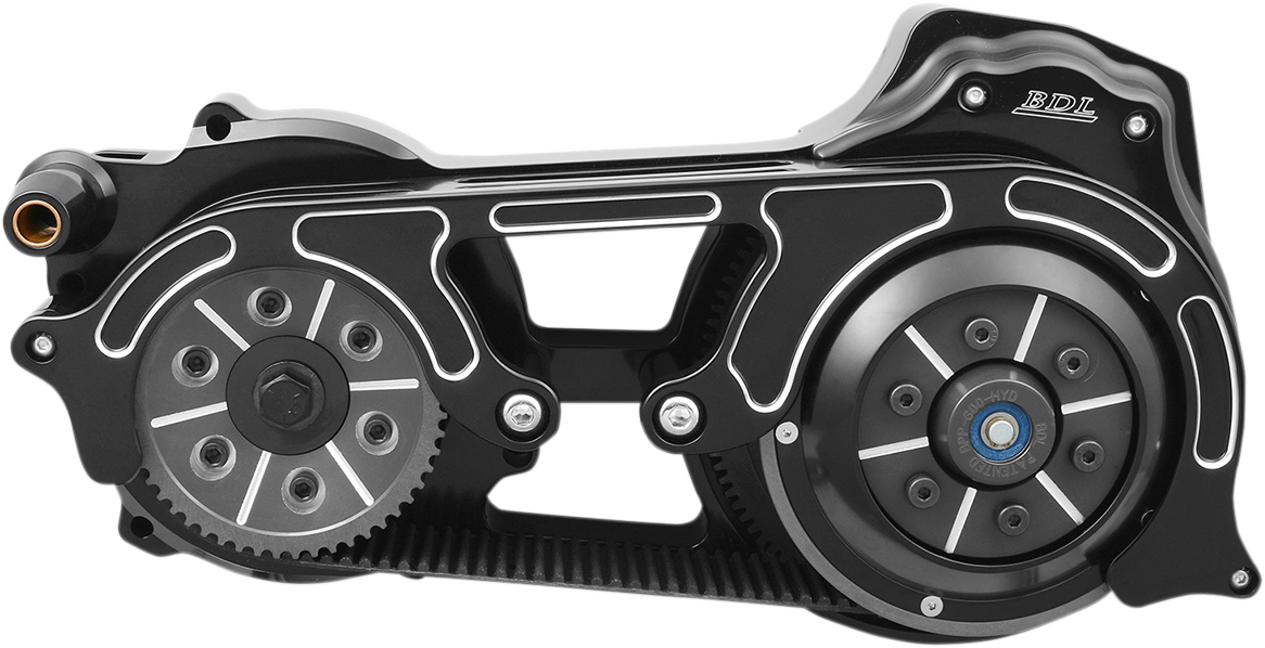 BELT DRIVES LTD. Open Belt Drive with One-Piece Motor Plate - 2" - Black - Softail EVO-16BH-2B