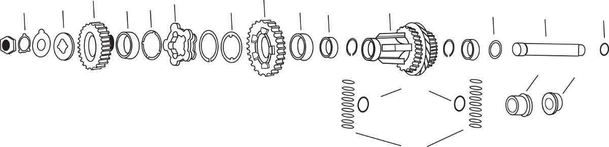ANDREWS Countershaft - Transmission - '36-E'76 Harley-Davidson 207650