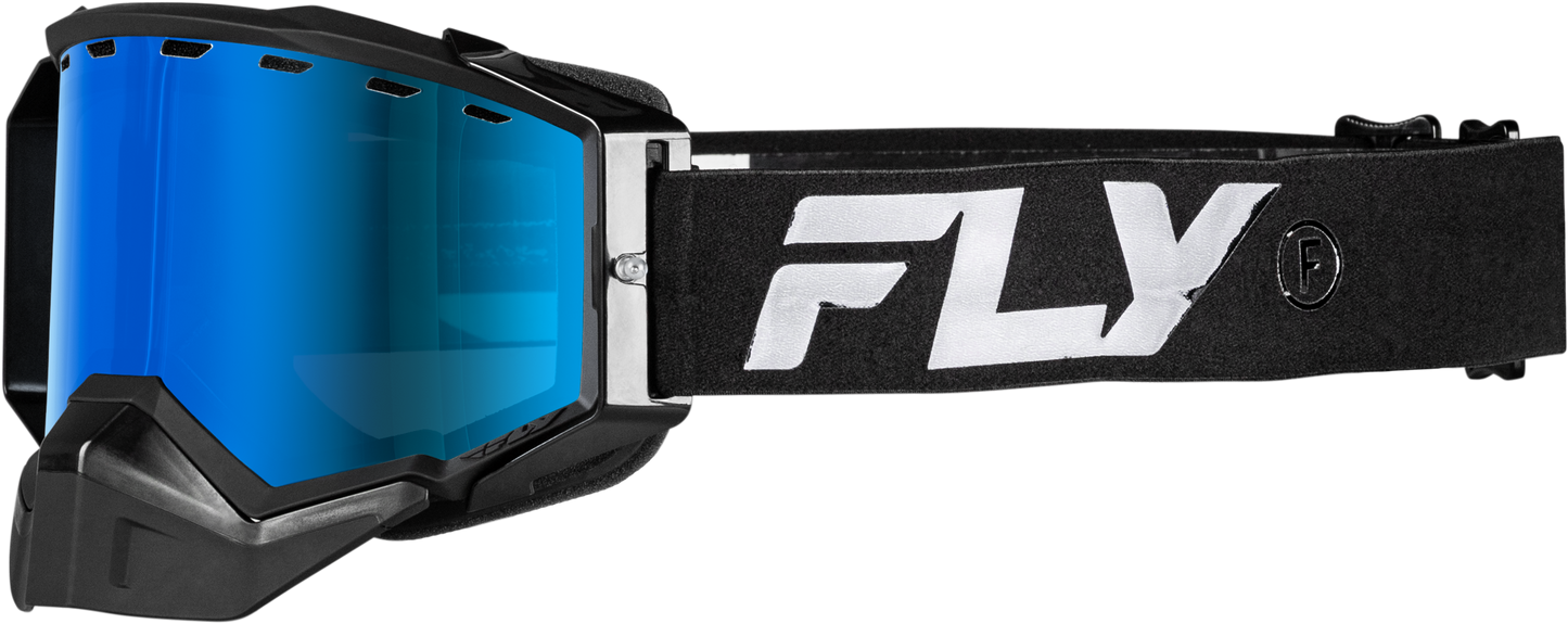 Zone Snow Goggle Black/Black W/Sky Blue Mirror/Blue Lens