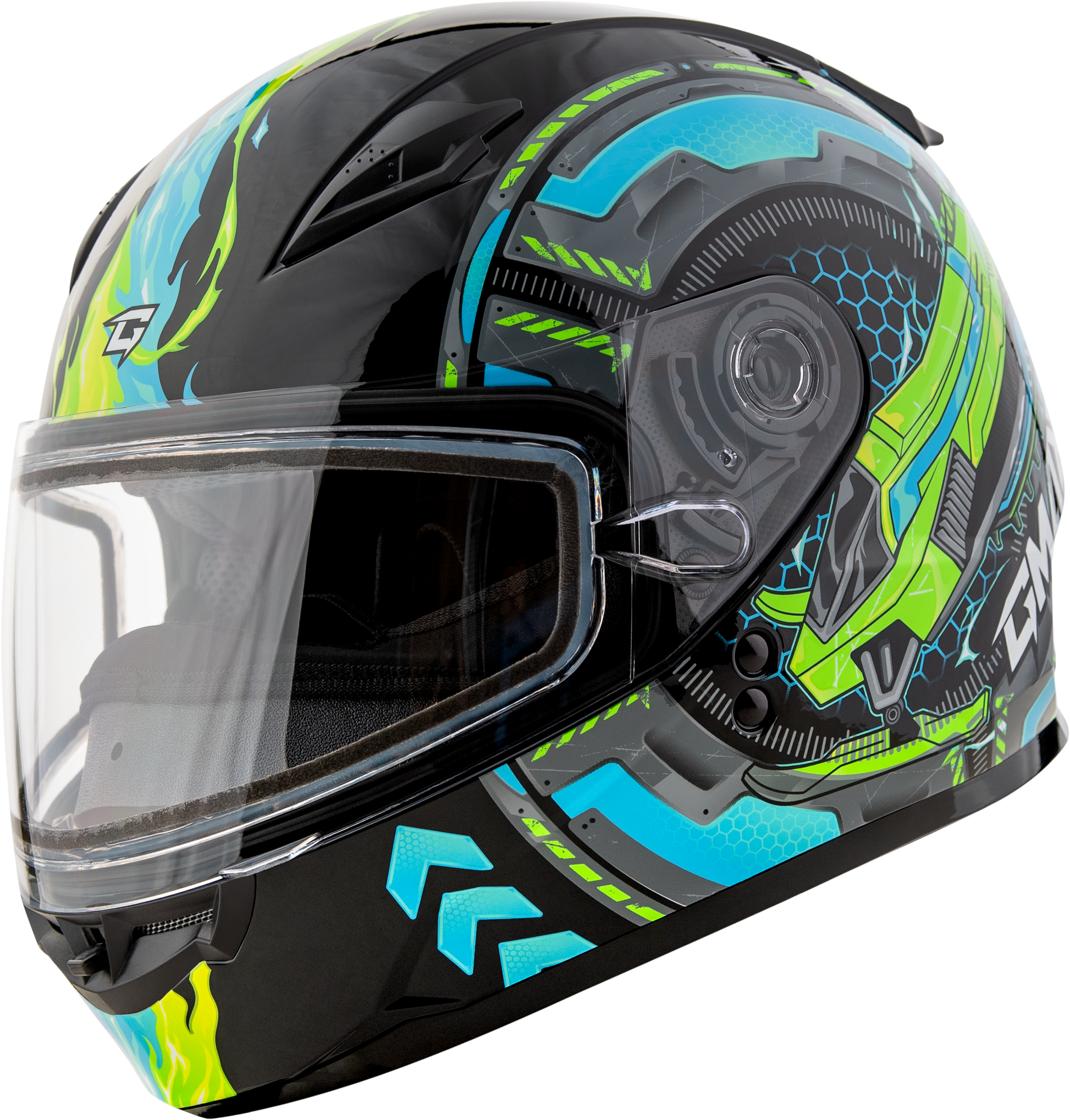 Gm 49y Charge Snow Helmet Black/Blue/Green Ym