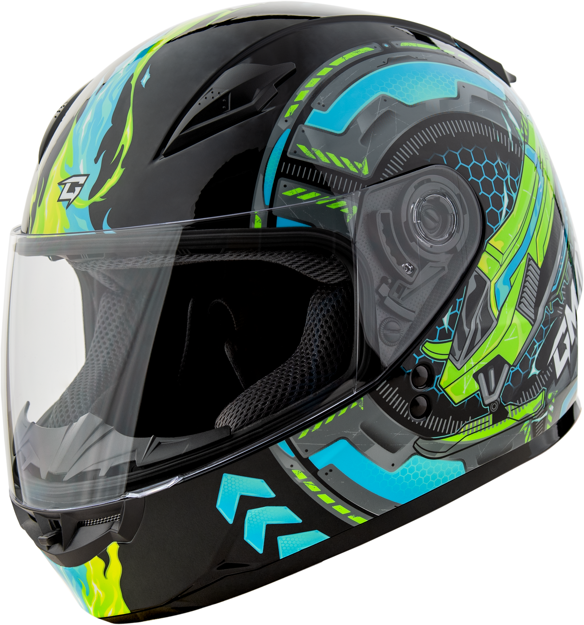 Gm 49y Charge Helmet Black/Blue/Green Ys