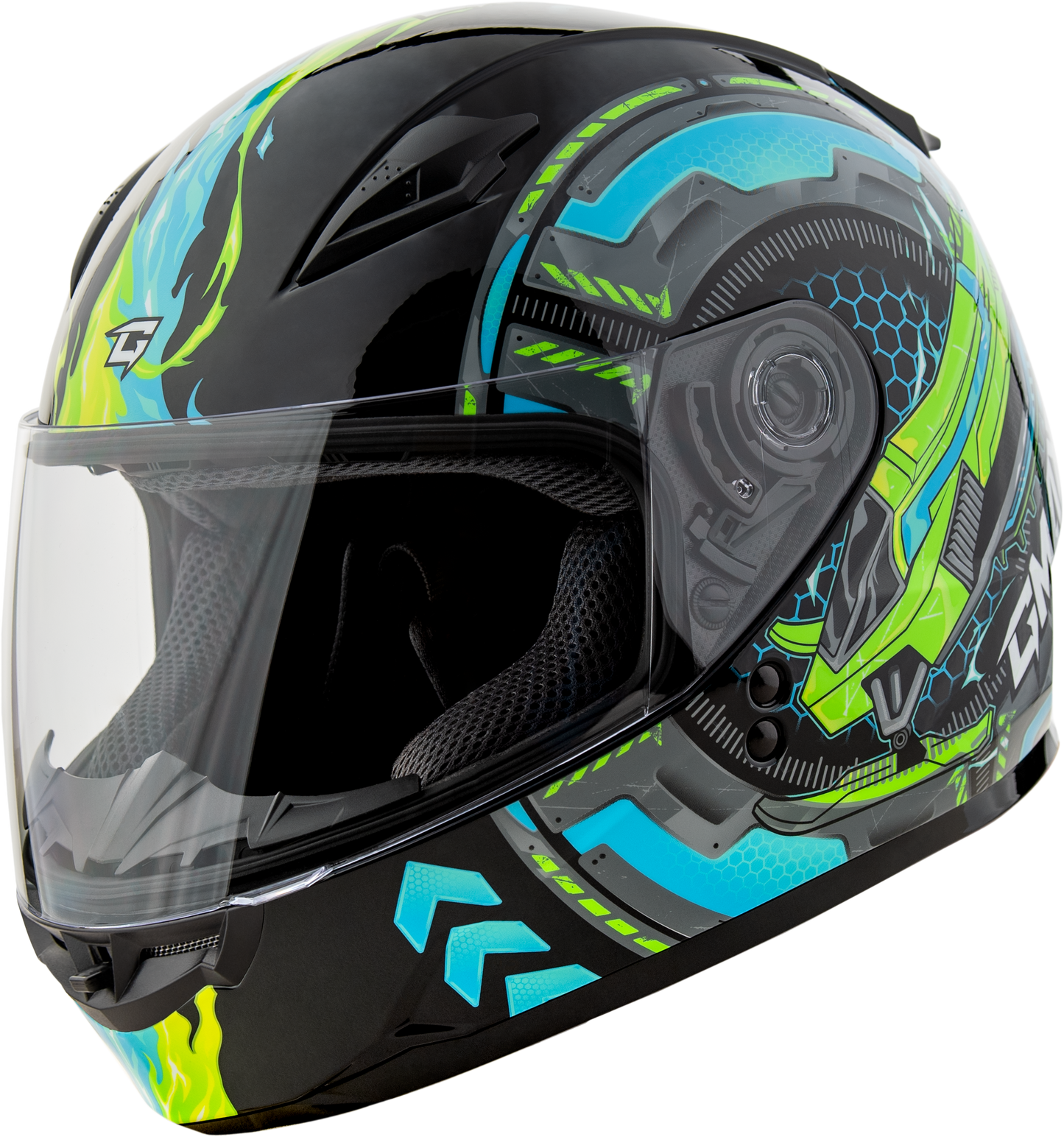 Gm 49y Charge Helmet Black/Blue/Green Ym