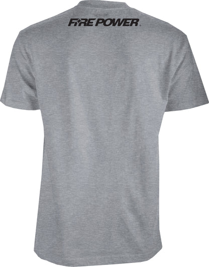 Fire Power Tee Grey Heather 2x