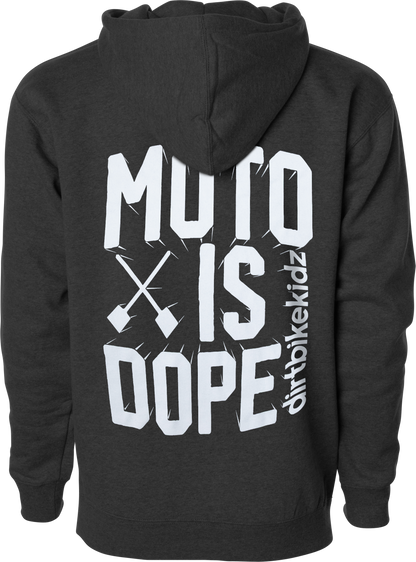 Moto Is Dope Youth Hoodie Charcoal Heather Yx