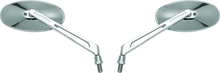 BikeMaster Oval Mirror Machined Arm w/10mm/Yam 10mm/HD Adapters - Pair - Chrome