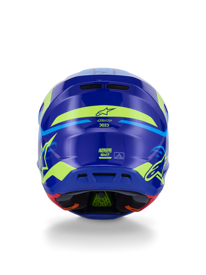 Sm7 Deed Helmet Blue/Ylw Fluo Glossy Xl