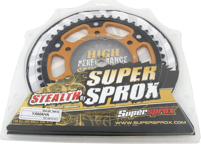 Rear Stealth Sprocket Alu/Stl 43t 525 Gld Suz/Yam