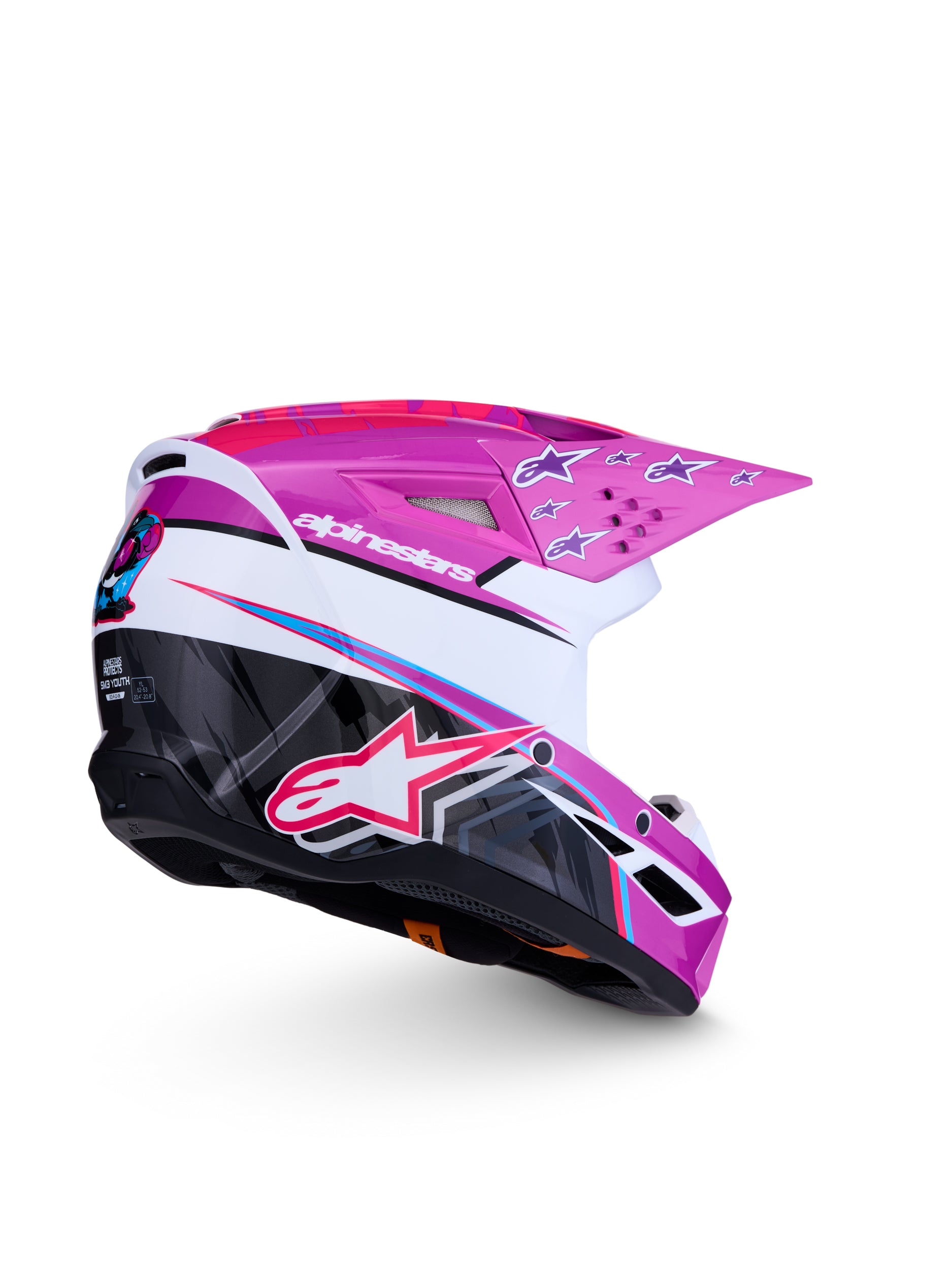 S M3 Falcon Yth Hlmt Ece06/Dot Prpl/Wht/Blk/Pink Fl Gl Ys