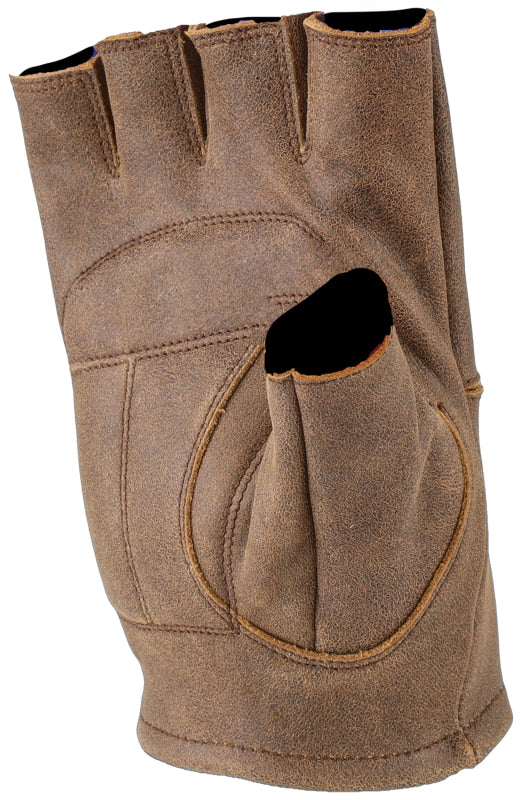 Kuryakyn Leather By River Road Buster Vintage Shorty Gloves Black - Medium