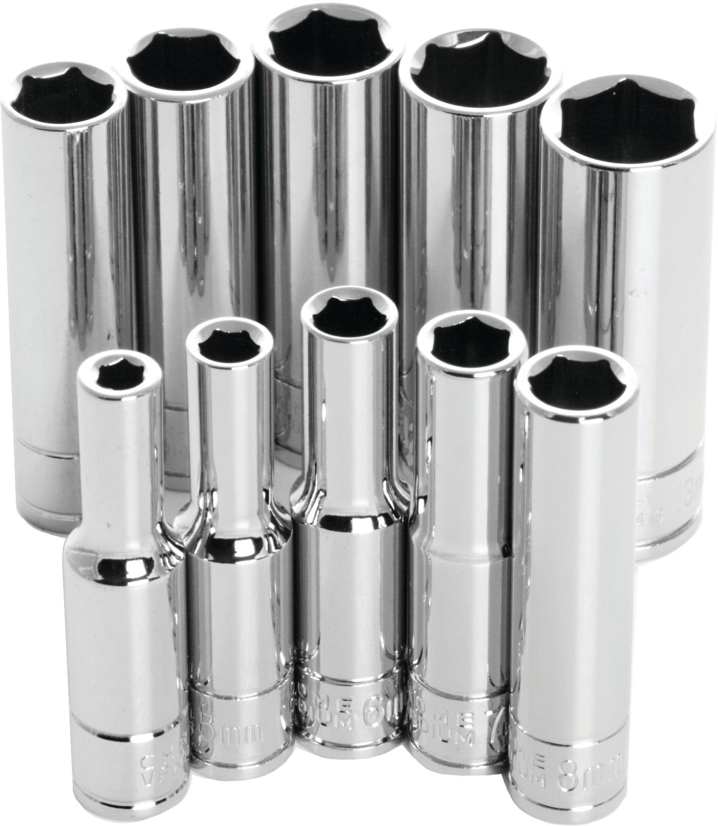 10 Pc 1/4" Met Socket Set Deep