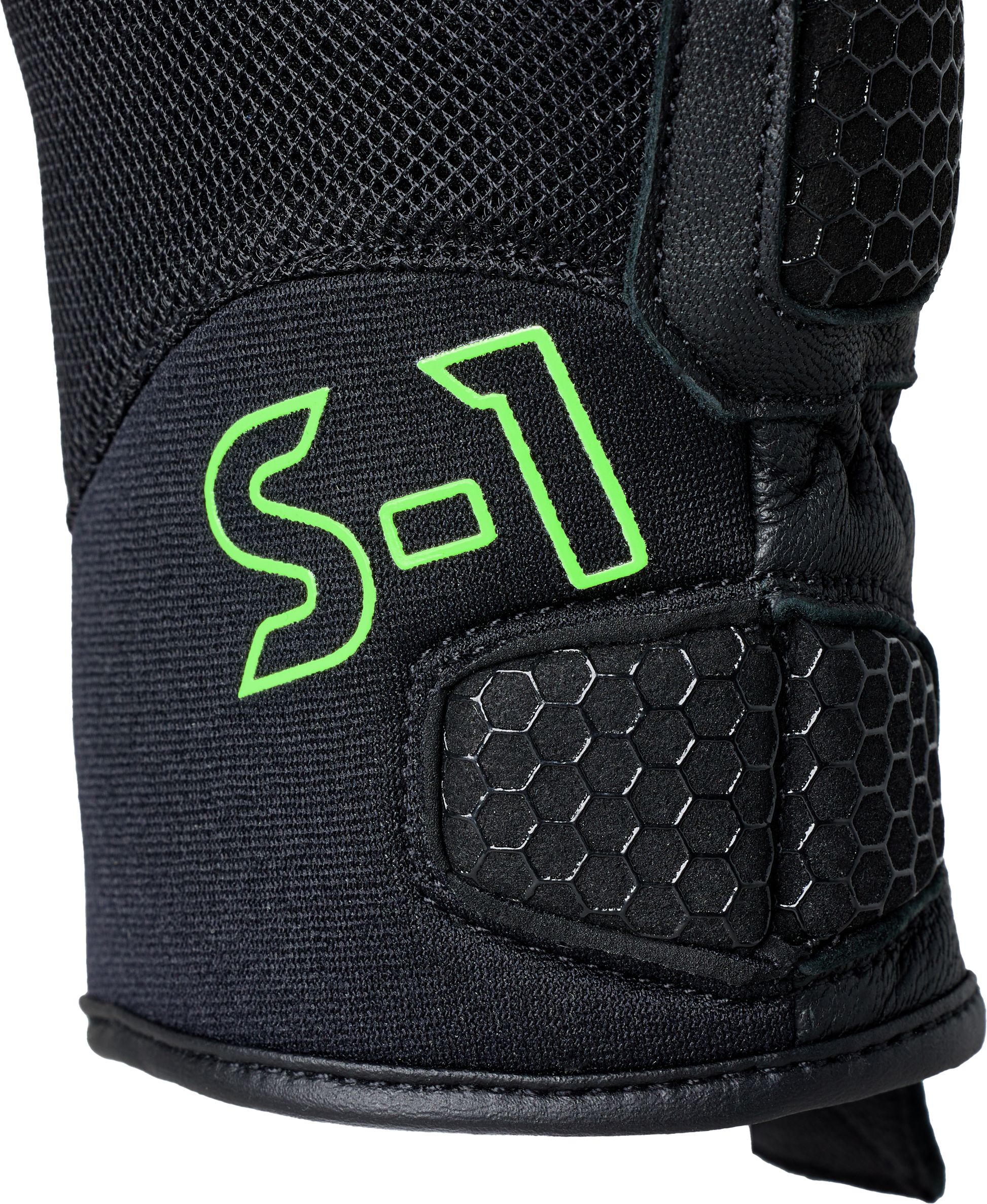 S1 Mesh Ce Glove Black/Neon Green  Md