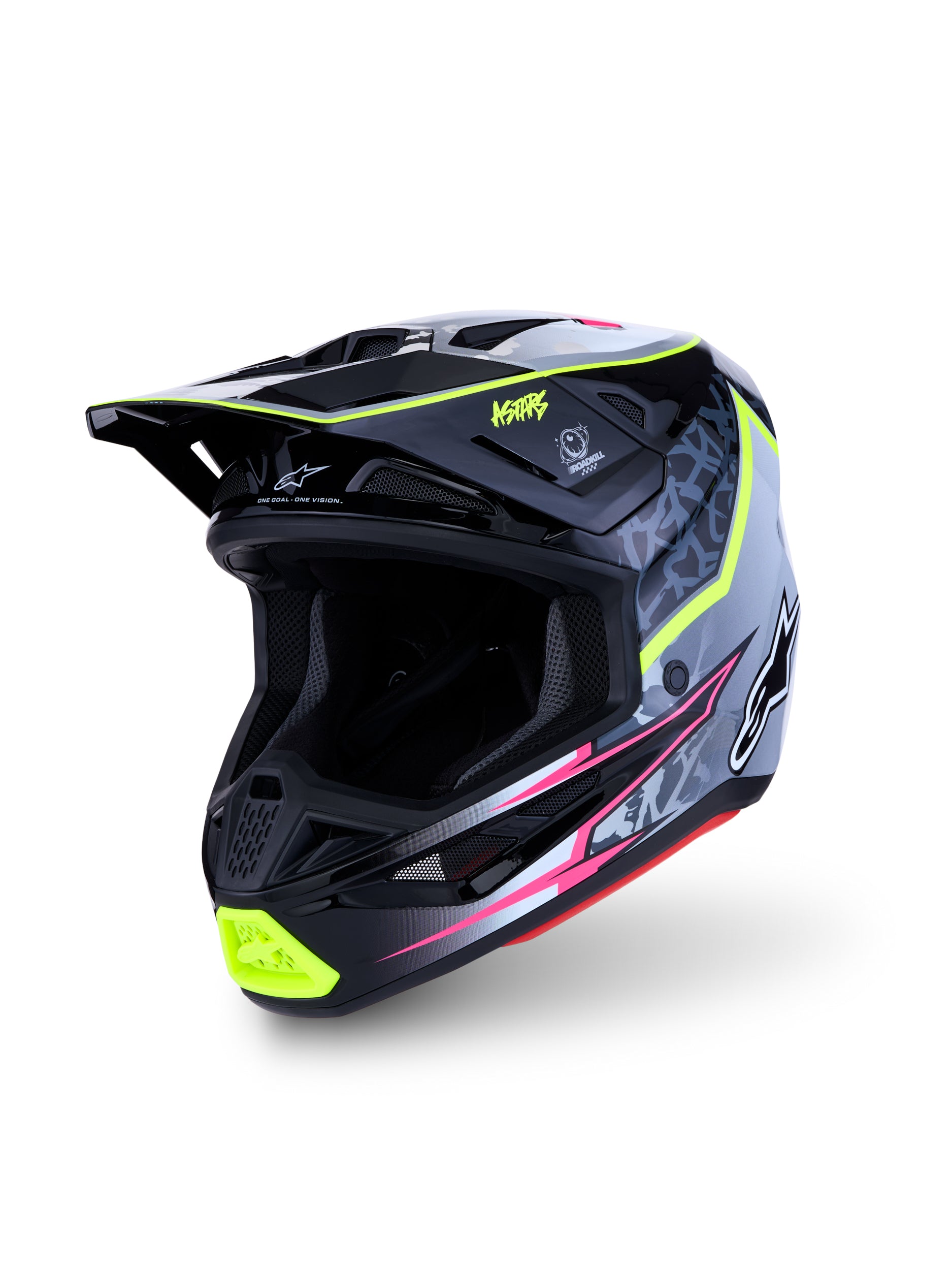 S M7 Blaster Helmet Ece06/Dot Blk/Gry/Wh/Yllw Fluo Glsy Lg