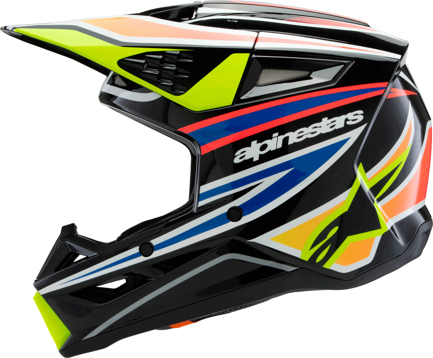 Sm3 Youth Wurx Helmet Blk/Ylw Fluo/Blue/Red  Ys