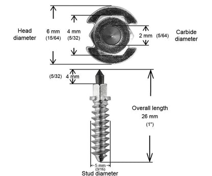 1 1/8" 28mm Shoulder Studs Qty 250