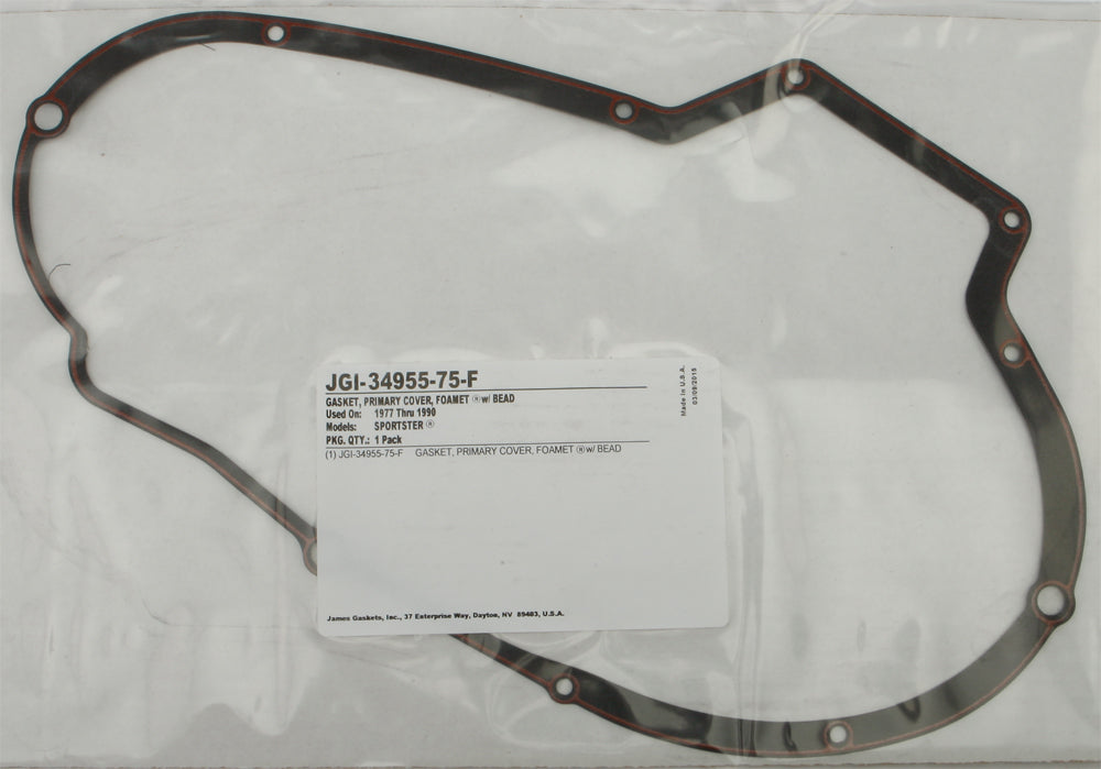 Gasket Primary Cover Xl Foam W Bead 1/Pk 34955 75 F
