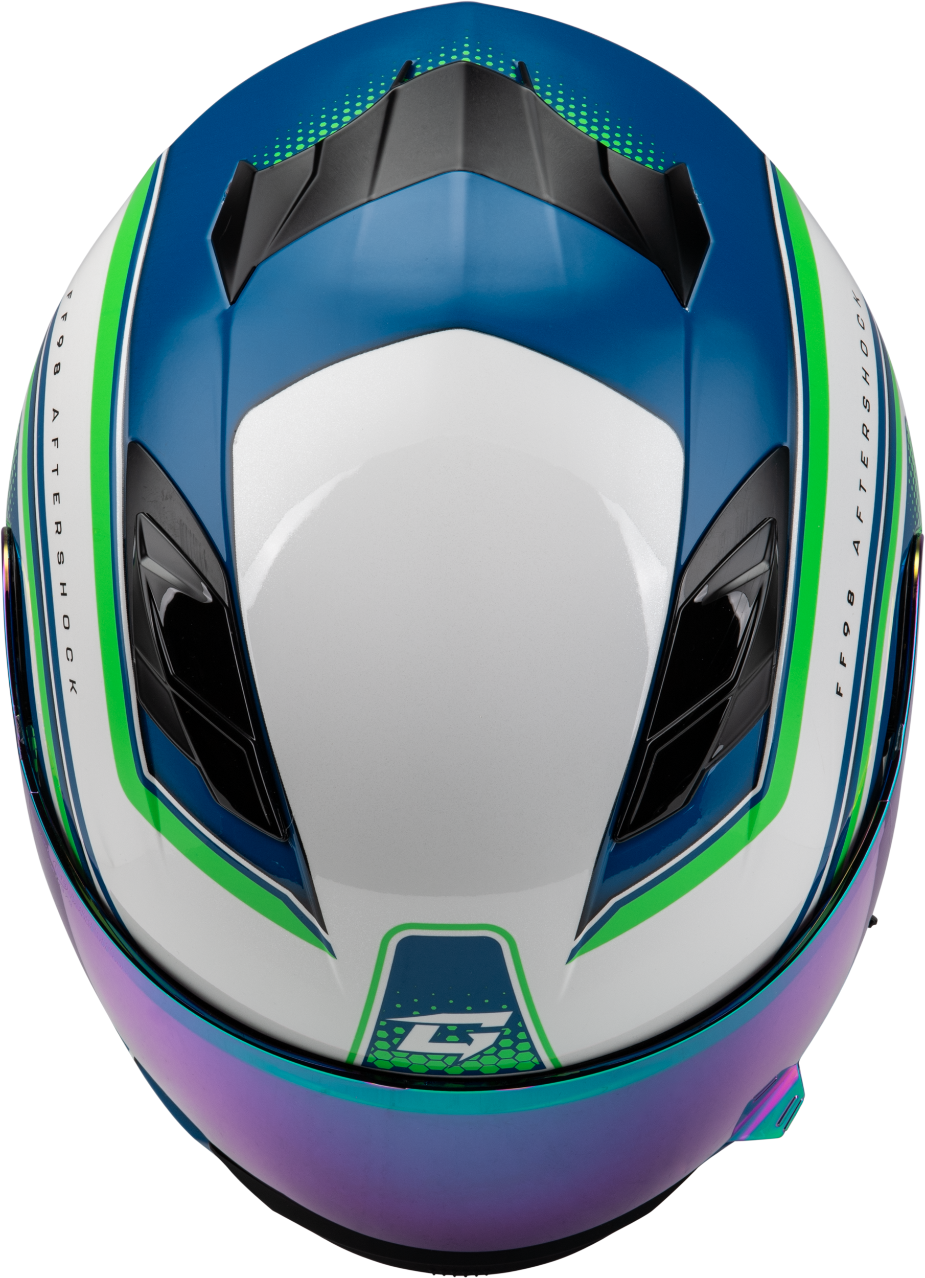 Ff 98 Aftershock Helmet White/Neon Green Md