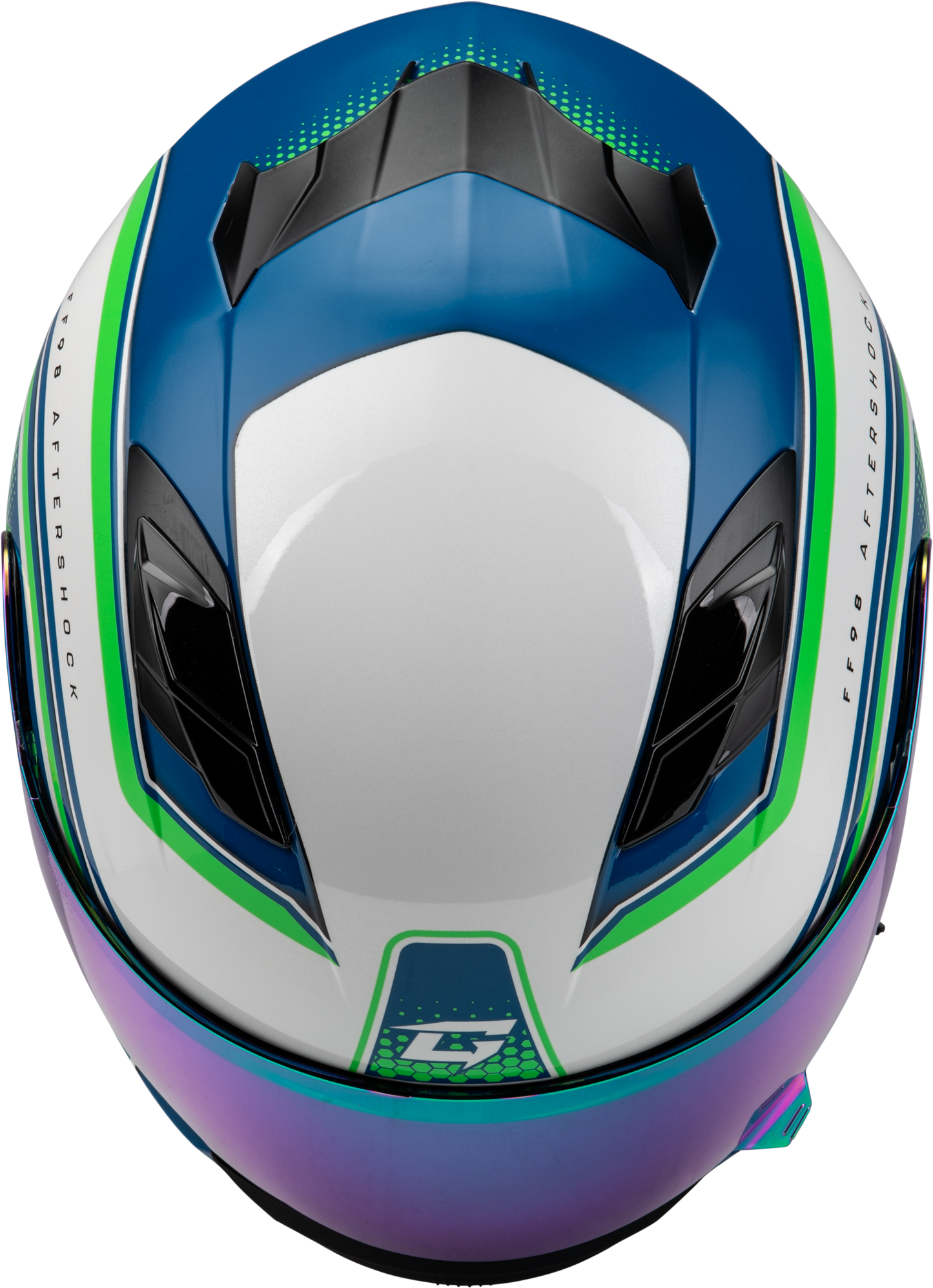 Ff 98 Aftershock Helmet White/Neon Green Xl