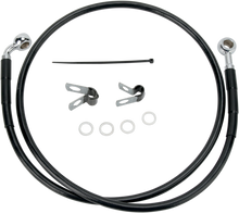 DRAG SPECIALTIES Brake Line - Front - Black - +8" - XL 660310-8BLK