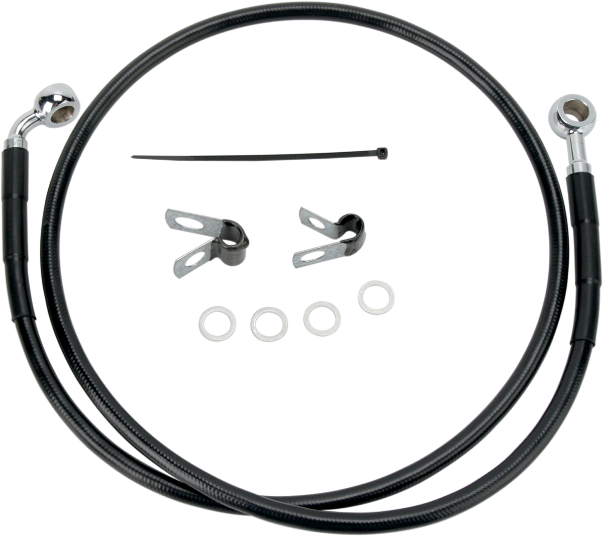 DRAG SPECIALTIES Brake Line - Front - Black - +10" - XL 660310-10BLK