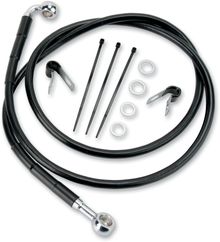 DRAG SPECIALTIES Brake Line - Front - Black - +6" 640115-6BLK