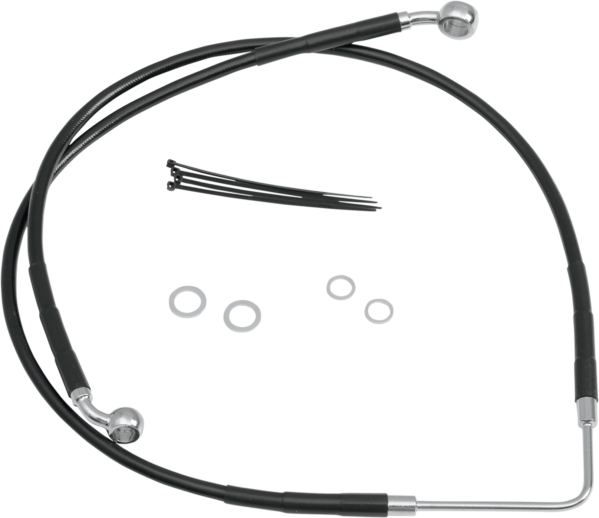 DRAG SPECIALTIES Brake Line - Front (Upper) - Black 660322-BLK