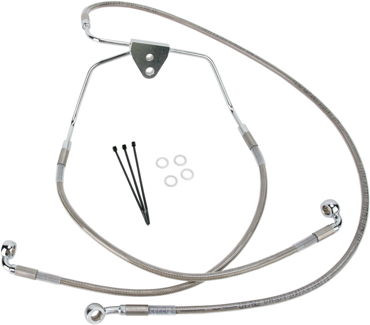 DRAG SPECIALTIES Brake Line - Front - +10" - Touring - Stainless Steel 620085-10