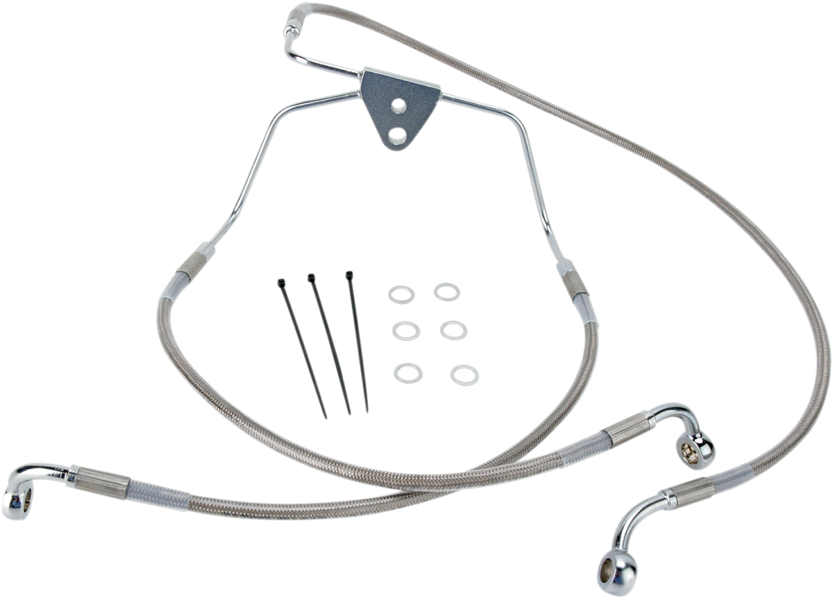 DRAG SPECIALTIES Brake Line - Front - +6" - Touring - Stainless Steel 660411-6