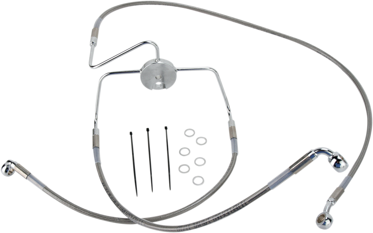 DRAG SPECIALTIES Brake Line - Front - +2" - Stainless Steel 644410-2
