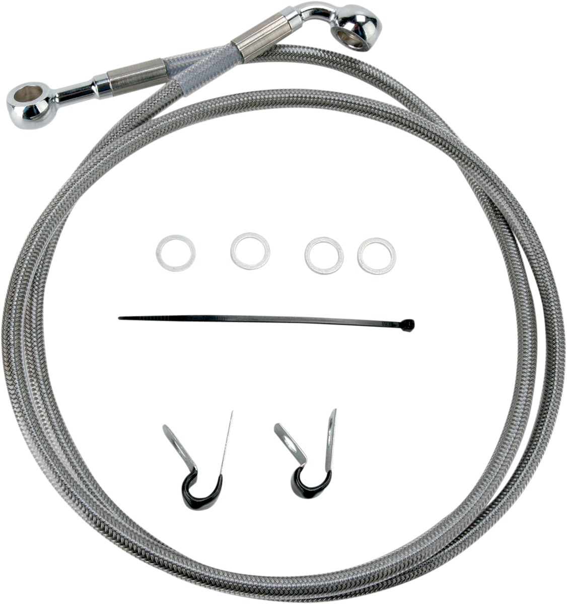 DRAG SPECIALTIES Brake Line - Front - +8" - Stainless Steel - XL 660310-8