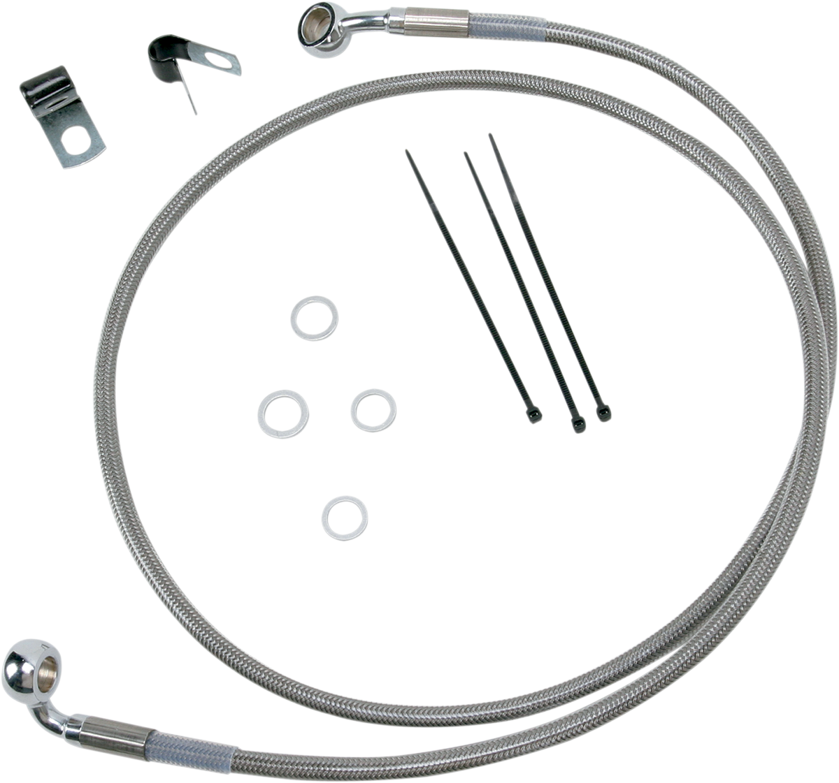 DRAG SPECIALTIES Brake Line - Front - +4" - Stainless Steel 640210-4