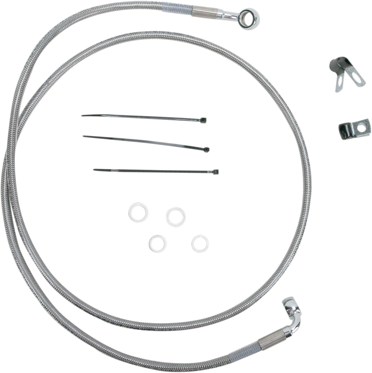 DRAG SPECIALTIES Brake Line - Front - +10" - Stainless Steel 640210-10