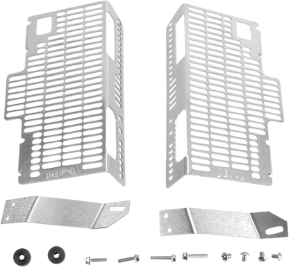 DEVOL Radiator Guards - Brushed Aluminum - Honda 0101-1202